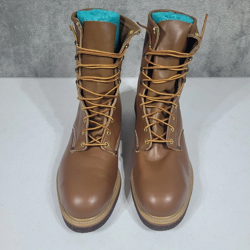 Vintage Hy-Test Work Boots Mens 12 Brown Leather Cel-Lite Grit 1967 H792